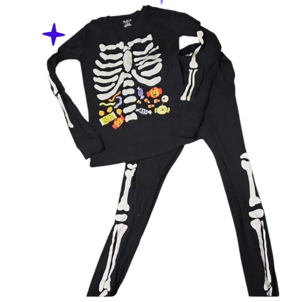 New Childrens Place Kids Skeleton Knit Pajama Set Xxl 16
